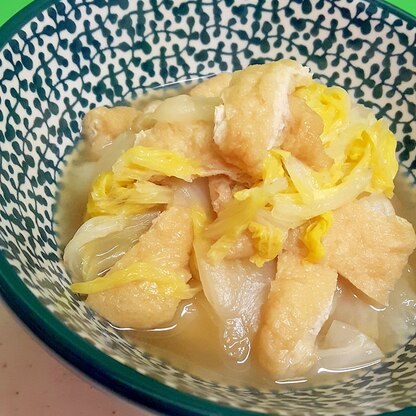 残り野菜で簡単(^^)白菜と油揚げの煮浸し♪